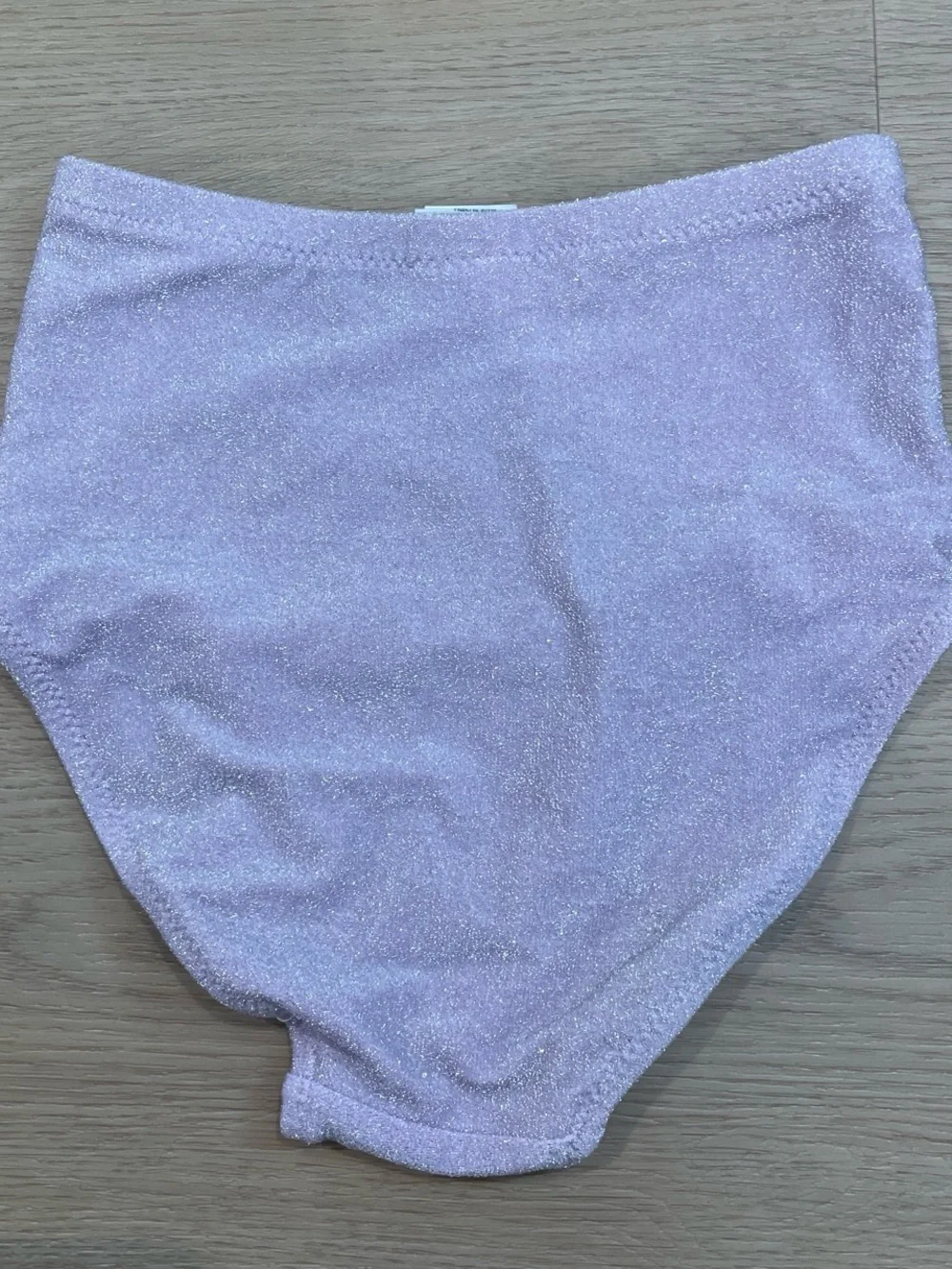 Girls' Shimmery Lilac Two-Piece Swim Set with Puff Sleeves